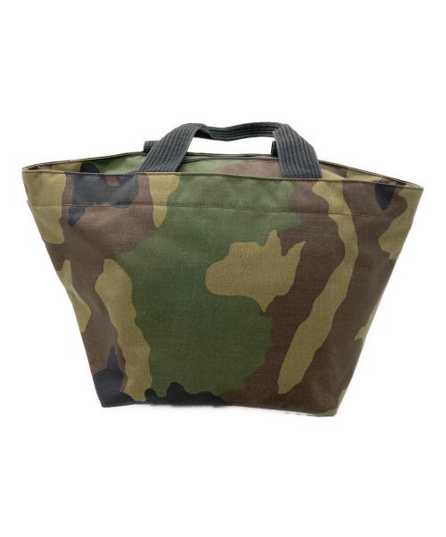Herve Chapelier（エルベシャプリエ）Herve Chapelier (エルベシャプリエ) カモフラージュ ナイロン舟型トートM カーキ×ブラウンの古着・服飾アイテム