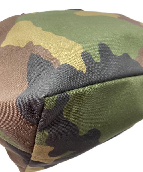 Herve Chapelier（エルベシャプリエ）Herve Chapelier (エルベシャプリエ) カモフラージュ ナイロン舟型トートM カーキ×ブラウンの古着・服飾アイテム