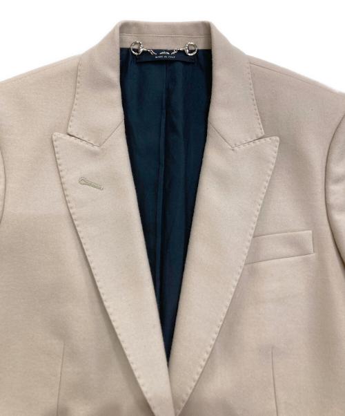 GUCCI（グッチ）GUCCI (グッチ) カシミヤ混テーラードジャケット ベージュ サイズ:36の古着・服飾アイテム