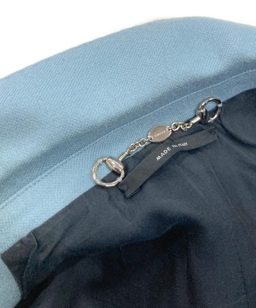 GUCCI（グッチ）GUCCI (グッチ) カシミヤ混テーラードジャケット ブルー サイズ:36の古着・服飾アイテム