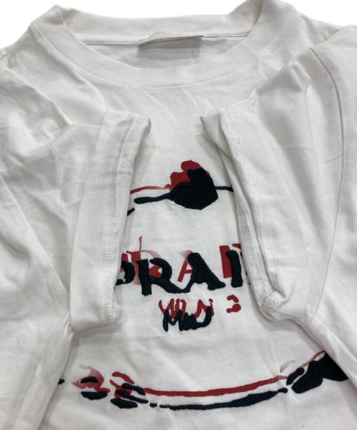 PRADA（プラダ）PRADA (プラダ) ロゴTシャツ ホワイト サイズ:Sの古着・服飾アイテム