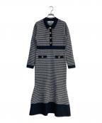 HER LIP TOハーリップトゥ）の古着「Buckingham Houndstooth Knit Dress」｜ブラック×ホワイト