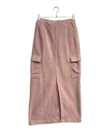 HER LIP TO（ハーリップトゥ）の古着「Flight Mode Fleece Long Skirt」｜ピンク