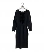 HER LIP TOハーリップトゥ）の古着「Simone Knit Long Dress　1244205169」｜ブラック