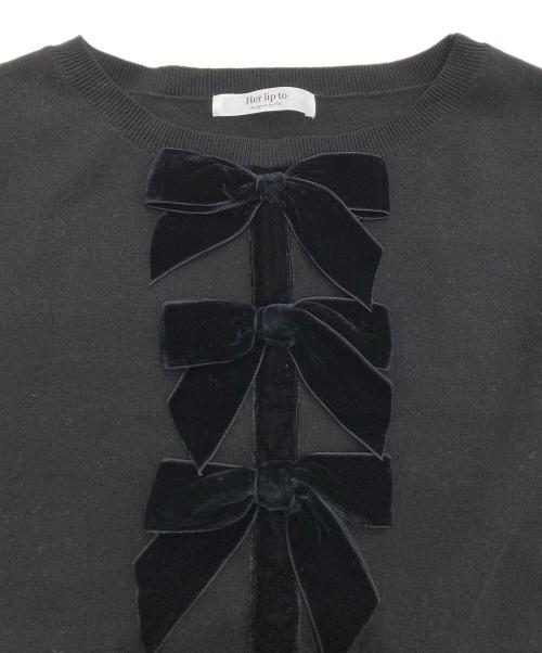 HER LIP TO（ハーリップトゥ）Her lip to (ハーリップトゥ) Simone Knit Long Dress　1244205169 ブラック サイズ:Mの古着・服飾アイテム