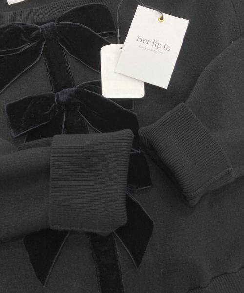 HER LIP TO（ハーリップトゥ）Her lip to (ハーリップトゥ) Simone Knit Long Dress　1244205169 ブラック サイズ:Mの古着・服飾アイテム