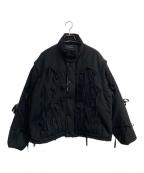 MAISON SPECIALメゾンスペシャル）の古着「チェックリボンバファーブルゾン　21242215306」｜ブラック