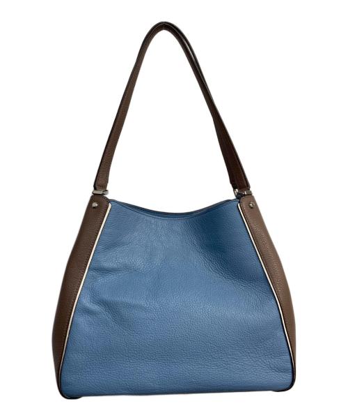 Kate Spade（ケイトスペード）Kate Spade (ケイトスペード) レイラカラーブロックトートバッグ ブルー×ブラウンの古着・服飾アイテム