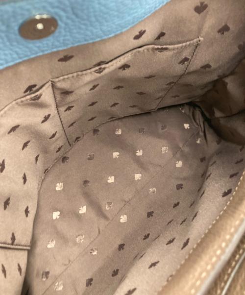 Kate Spade（ケイトスペード）Kate Spade (ケイトスペード) レイラカラーブロックトートバッグ ブルー×ブラウンの古着・服飾アイテム