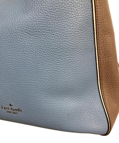 Kate Spade（ケイトスペード）Kate Spade (ケイトスペード) レイラカラーブロックトートバッグ ブルー×ブラウンの古着・服飾アイテム