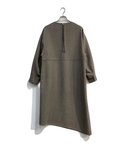 HYKE（ハイク）HYKE (ハイク) メルトンアシンメトリーワンピース　202-16095 ブラウン サイズ:2の古着・服飾アイテム