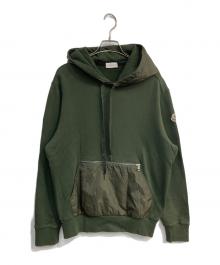 MONCLER（モンクレール）の古着「ナイロン切替えスウェットパーカー　H20918G00004」｜グリーン