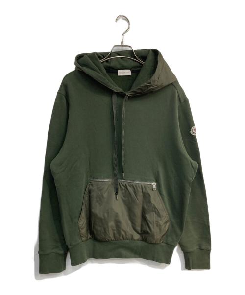 MONCLER（モンクレール）MONCLER (モンクレール) ナイロン切替えスウェットパーカー　H20918G00004 グリーン サイズ:Mの古着・服飾アイテム