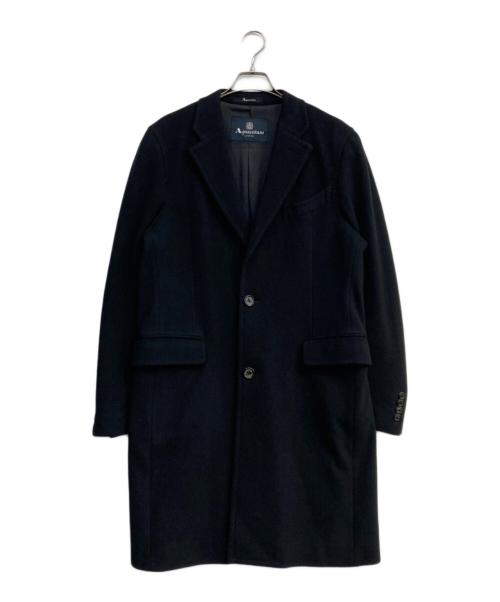 Aquascutum（アクアスキュータム）Aquascutum (アクアスキュータム) ウールチェスターコート　164 S5002 ブラック サイズ:38の古着・服飾アイテム