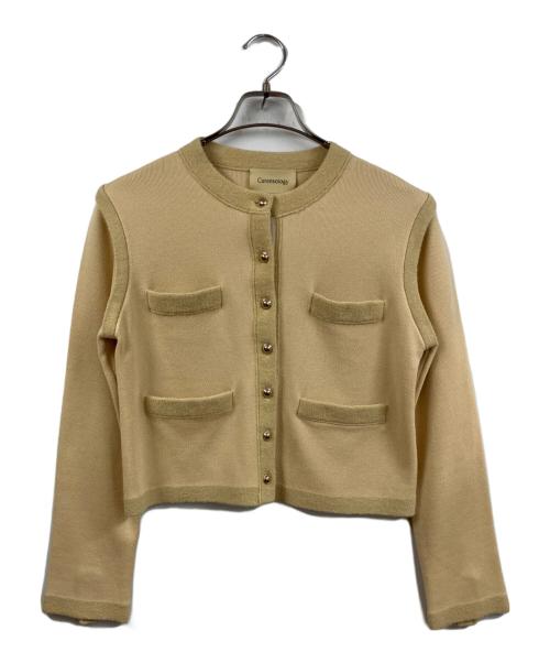 Curensology（カレンソロジー）Curensology (カレンソロジー) ベルボーイニットカーディガン ベージュ サイズ:FREEの古着・服飾アイテム