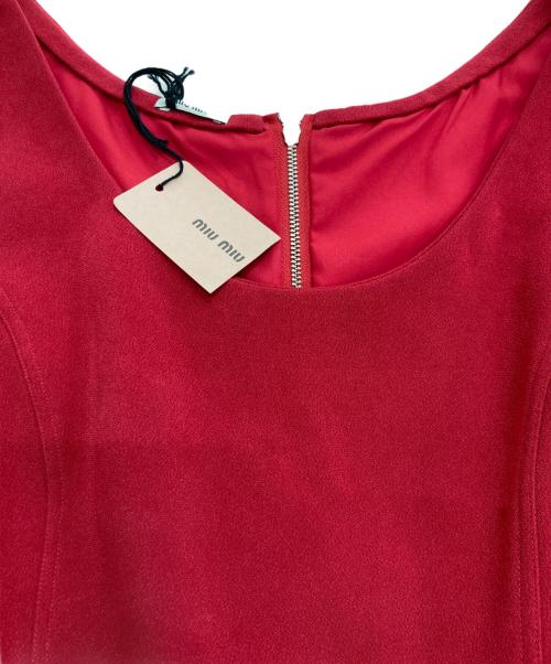 MIU MIU（ミュウミュウ）MIU MIU (ミュウミュウ) ノースリーブワンピース レッド サイズ:40の古着・服飾アイテム