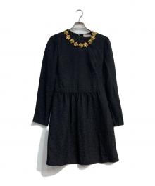 TORY BURCH（トリーバーチ）の古着「装飾長袖ワンピース」｜ブラック
