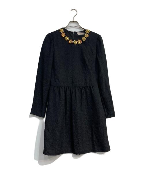 TORY BURCH（トリーバーチ）TORY BURCH (トリーバーチ) 装飾長袖ワンピース ブラック サイズ:2の古着・服飾アイテム