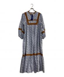 Aguni（アグニ）の古着「総柄ワンピース　16-25SS-OP021」｜ブルー