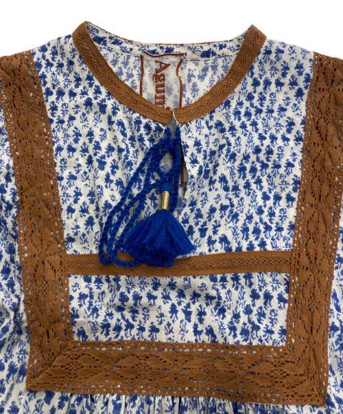 Aguni（アグニ）Aguni (アグニ) 総柄ワンピース　16-25SS-OP021 ブルー サイズ:Freeの古着・服飾アイテム