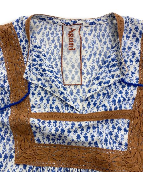 Aguni（アグニ）Aguni (アグニ) 総柄ワンピース　16-25SS-OP021 ブルー サイズ:Freeの古着・服飾アイテム