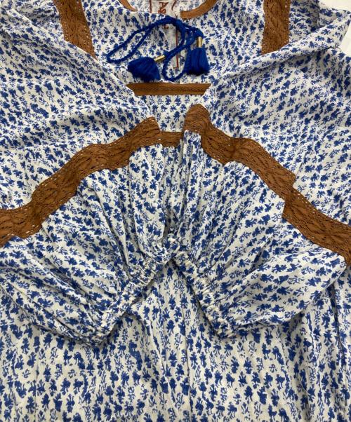Aguni（アグニ）Aguni (アグニ) 総柄ワンピース　16-25SS-OP021 ブルー サイズ:Freeの古着・服飾アイテム