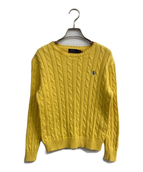 POLO RALPH LAUREN（ポロ・ラルフローレン）POLO RALPH LAUREN (ポロ・ラルフローレン) ケーブルニット イエロー サイズ:Mの古着・服飾アイテム