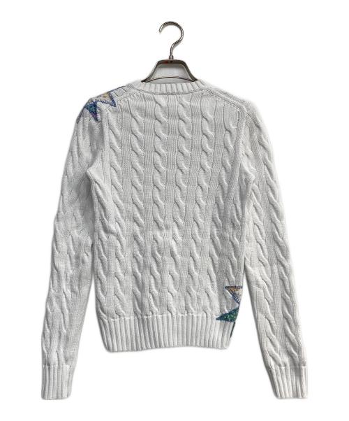 Denim & Supply Ralph Lauren（デニム＆サプライ ラルフローレン）DENIM & SUPPLY RALPH LAUREN (デニム＆サプライ ラルフローレン) パッチワークケーブルニット ホワイト サイズ:XSの古着・服飾アイテム