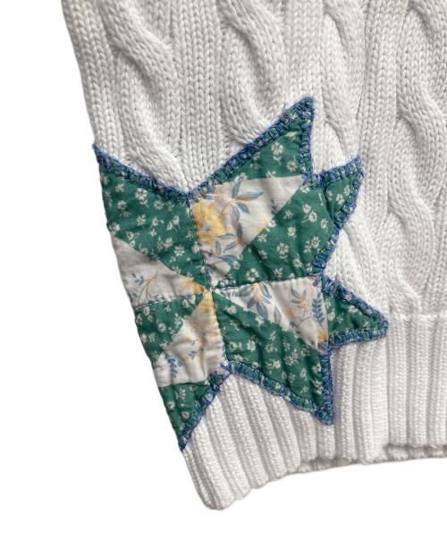 Denim & Supply Ralph Lauren（デニム＆サプライ ラルフローレン）DENIM & SUPPLY RALPH LAUREN (デニム＆サプライ ラルフローレン) パッチワークケーブルニット ホワイト サイズ:XSの古着・服飾アイテム