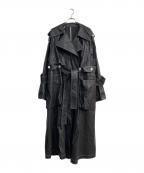 MAISON SPECIALメゾンスペシャル）の古着「Multi Fabric Over Size Trench　21231165201」｜ブラック