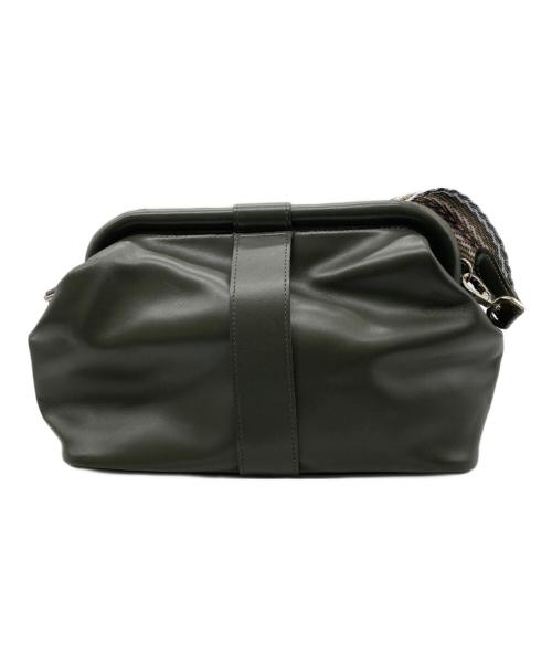 A.D.M.J.（エーディーエムジェイ）A.D.M.J. (エーディーエムジェイ) 口金式ラムレザークロスボディーバッグ カーキの古着・服飾アイテム