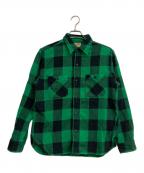 SUGAR CANEシュガーケーン）の古着「TWILL CHECK L/S WORK SHIRT」｜グリーン