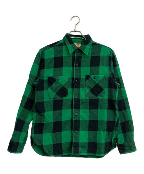 SUGAR CANE（シュガーケーン）SUGAR CANE (シュガーケーン) TWILL CHECK L/S WORK SHIRT グリーン サイズ:Sの古着・服飾アイテム