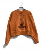 BUZZ RICKSON'S×PEANUTS×BEAMS BOYバズリクソンズ×ピーナッツ×ビームスボーイ）の古着「コラボプリントスウェット」｜オレンジ