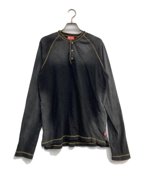 DIESEL（ディーゼル）DIESEL (ディーゼル) T-RISY ヘンリーネックカットソー グレー サイズ:Lの古着・服飾アイテム