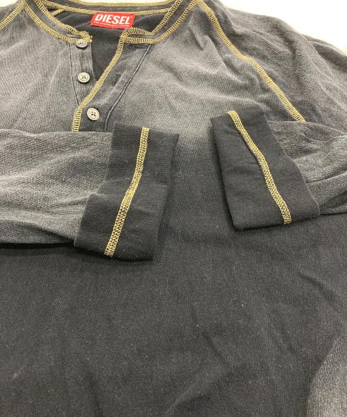 DIESEL（ディーゼル）DIESEL (ディーゼル) T-RISY ヘンリーネックカットソー グレー サイズ:Lの古着・服飾アイテム