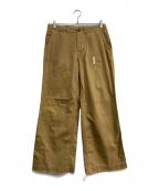 POLO RALPH LAURENポロ・ラルフローレン）の古着「リペアダメージ加工ストレートパンツ」｜ブラウン