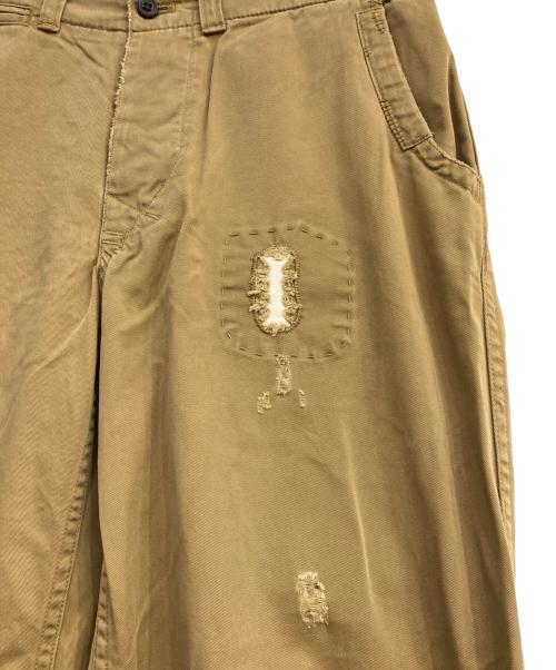 POLO RALPH LAUREN（ポロ・ラルフローレン）POLO RALPH LAUREN (ポロ・ラルフローレン) リペアダメージ加工ストレートパンツ ブラウン サイズ: W30×L30の古着・服飾アイテム