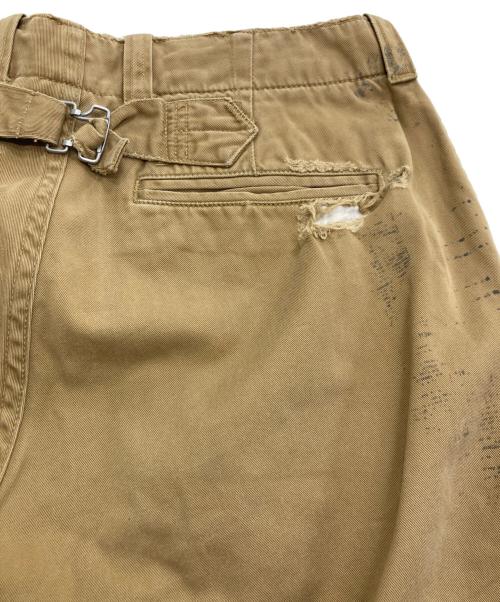 POLO RALPH LAUREN（ポロ・ラルフローレン）POLO RALPH LAUREN (ポロ・ラルフローレン) リペアダメージ加工ストレートパンツ ブラウン サイズ: W30×L30の古着・服飾アイテム