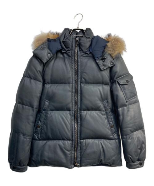 TOMORROW LAND（トゥモローランド）TOMORROW LAND (トゥモローランド) ラクーンファー付きレザーダウンジャケット ネイビー サイズ:Mの古着・服飾アイテム