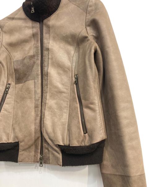 HAUTE（オート）HAUTE (オート) レザージャケット ブラウン サイズ:40の古着・服飾アイテム