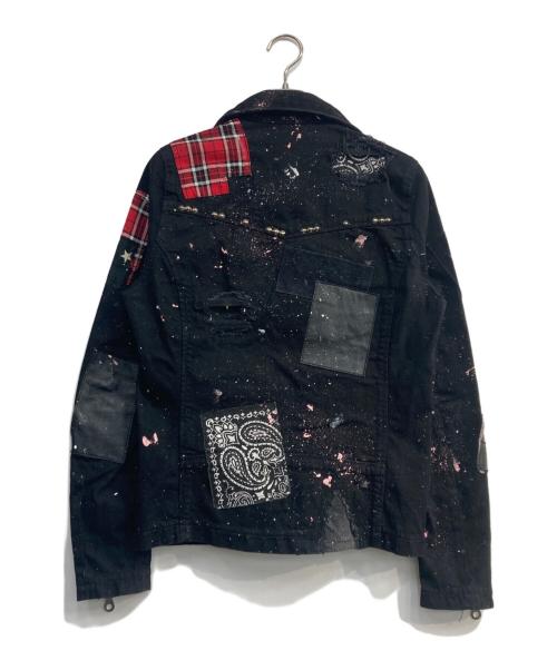 NO ID.（ノーアイディー）NO ID. (ノーアイディー) OVERDESIGN (オーバーデザイン) ダブルライダースジャケット　441035-443B ブラック サイズ:1の古着・服飾アイテム