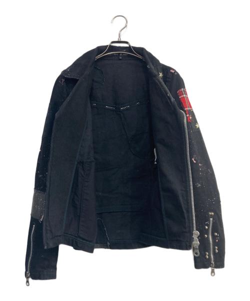 NO ID.（ノーアイディー）NO ID. (ノーアイディー) OVERDESIGN (オーバーデザイン) ダブルライダースジャケット　441035-443B ブラック サイズ:1の古着・服飾アイテム