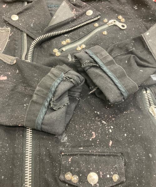 NO ID.（ノーアイディー）NO ID. (ノーアイディー) OVERDESIGN (オーバーデザイン) ダブルライダースジャケット　441035-443B ブラック サイズ:1の古着・服飾アイテム