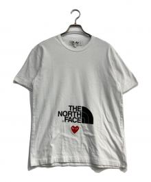 PLAY COMME des GARCONS×THE NORTH FACE（プレイコムデギャルソン×ザ ノース フェイス）の古着「ハートワッペン ロゴプリントTシャツ」｜ホワイト