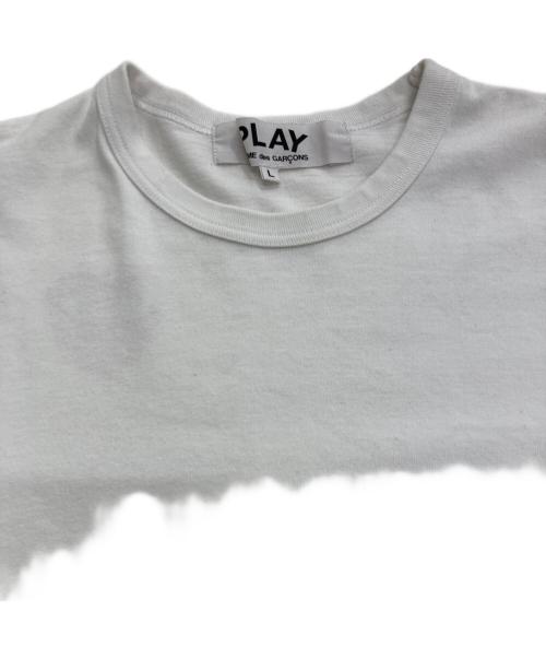 PLAY COMME des GARCONS（プレイコムデギャルソン）PLAY COMME des GARCONS (プレイコムデギャルソン) THE NORTH FACE (ザ ノース フェイス) ハートワッペン ロゴプリントTシャツ ホワイト サイズ:Lの古着・服飾アイテム