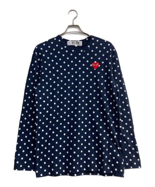 PLAY COMME des GARCONS（プレイコムデギャルソン）PLAY COMME des GARCONS (プレイコムデギャルソン) ロングスリーブドットTシャツ ネイビー サイズ:XLの古着・服飾アイテム