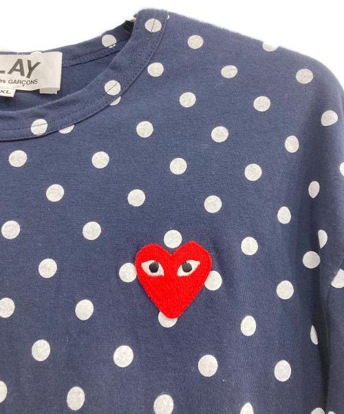 PLAY COMME des GARCONS（プレイコムデギャルソン）PLAY COMME des GARCONS (プレイコムデギャルソン) ロングスリーブドットTシャツ ネイビー サイズ:XLの古着・服飾アイテム