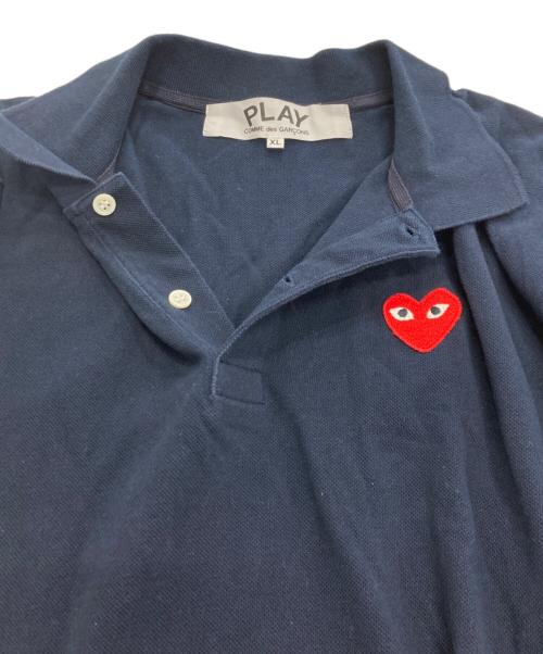 PLAY COMME des GARCONS（プレイコムデギャルソン）PLAY COMME des GARCONS (プレイコムデギャルソン) ハートワッペンポロシャツ ネイビー サイズ:XLの古着・服飾アイテム