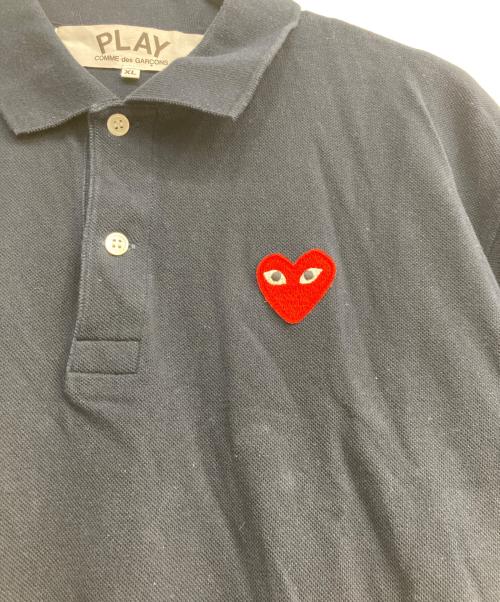 PLAY COMME des GARCONS（プレイコムデギャルソン）PLAY COMME des GARCONS (プレイコムデギャルソン) ハートワッペンポロシャツ ネイビー サイズ:XLの古着・服飾アイテム